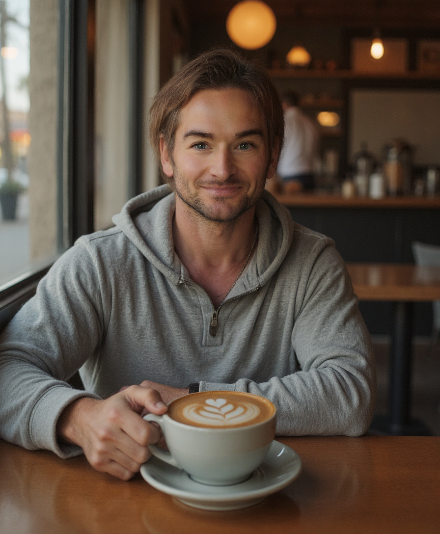 Model — Coffee Shop Casual